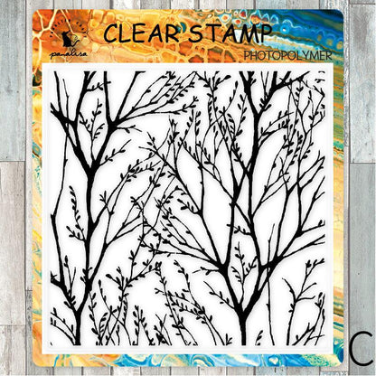 Plaid Leaf Flower Pattern Background Clear Stamp | Planner Notebook Transparent Rubber Stamps| Bullet Journal Planner Accessories Supplies