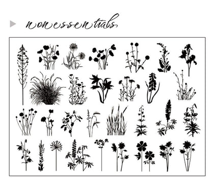 Flower Silicone Stamp | Transparent Clear Stamp Set | Scrapbooking Stamp | Planner Stamp | Bullet Journal