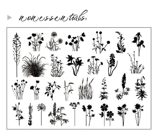 Flower Silicone Stamp | Transparent Clear Stamp Set | Scrapbooking Stamp | Planner Stamp | Bullet Journal