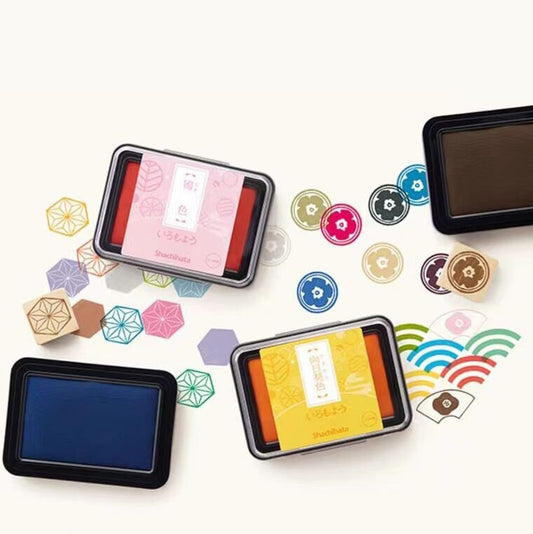 Shachihata Iromoyo Ink Pad | Assorted Colors Stamping Ink for Scrapbooking | Oil Based Ink Pad Colors Ink Pad |  Stamp Ink Pad