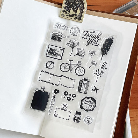 Travel Clear Stamp | Stationery Leaf Transparent Rubber Stamps | Bullet Journal Planner Accessories Card Making