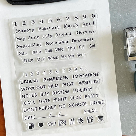 Month Week Calendar Clear Stamp | Monthly Plan Weekly Plan Date 2025 Transparent Rubber Stamps | Bullet Journal Planner Accessories