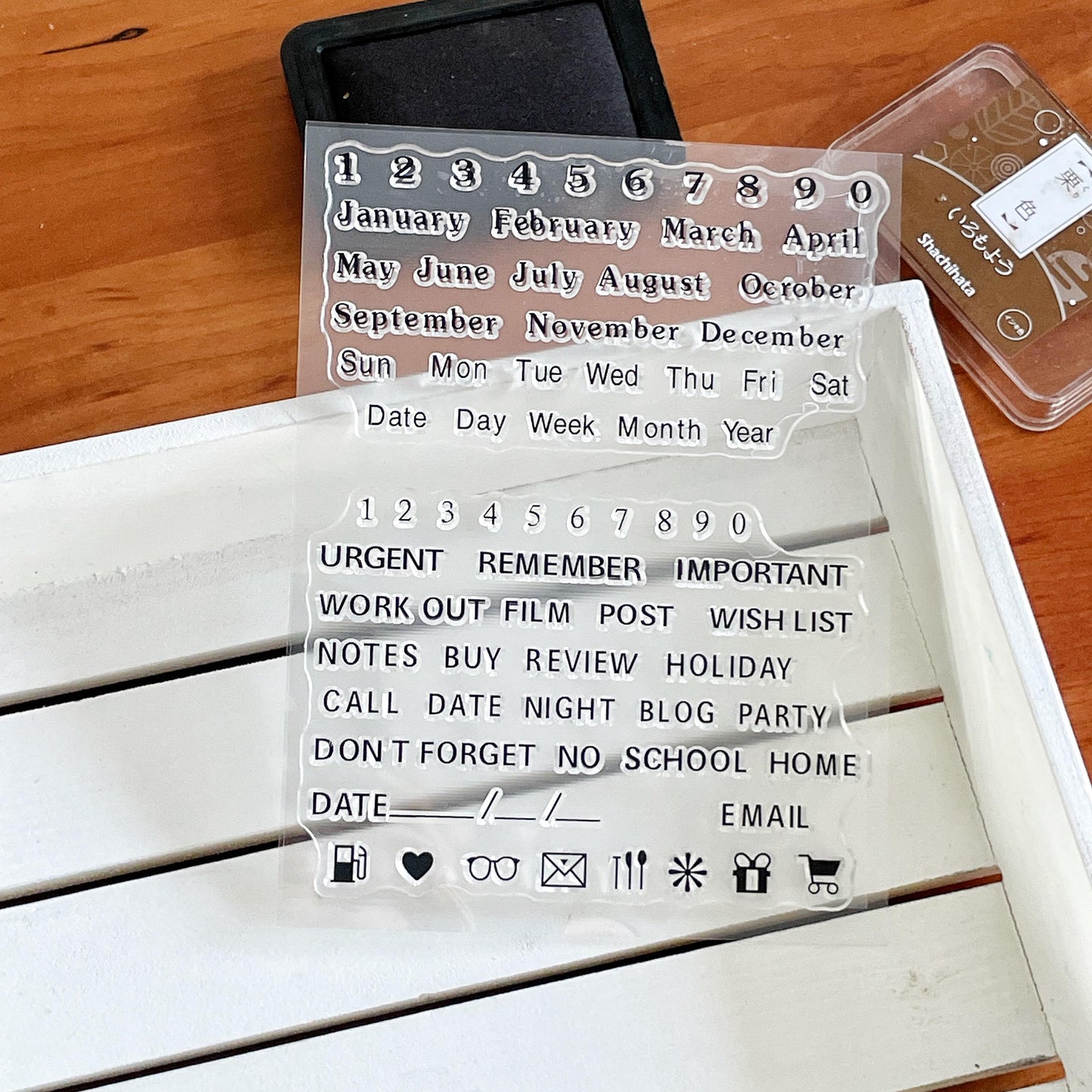 Month Week Calendar Clear Stamp | Monthly Plan Weekly Plan Date 2025 Transparent Rubber Stamps | Bullet Journal Planner Accessories