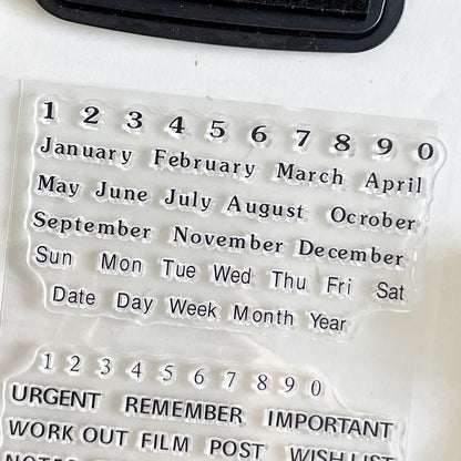 Month Week Calendar Clear Stamp | Monthly Plan Weekly Plan Date 2025 Transparent Rubber Stamps | Bullet Journal Planner Accessories