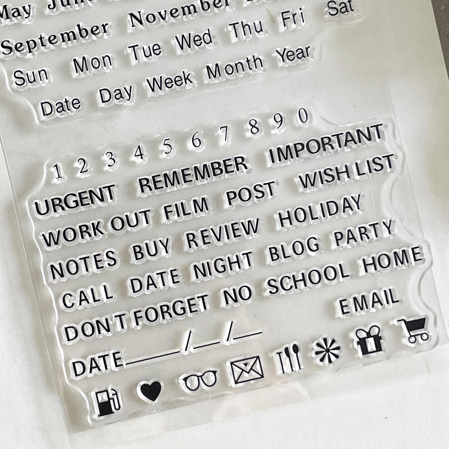 Month Week Calendar Clear Stamp | Monthly Plan Weekly Plan Date 2025 Transparent Rubber Stamps | Bullet Journal Planner Accessories