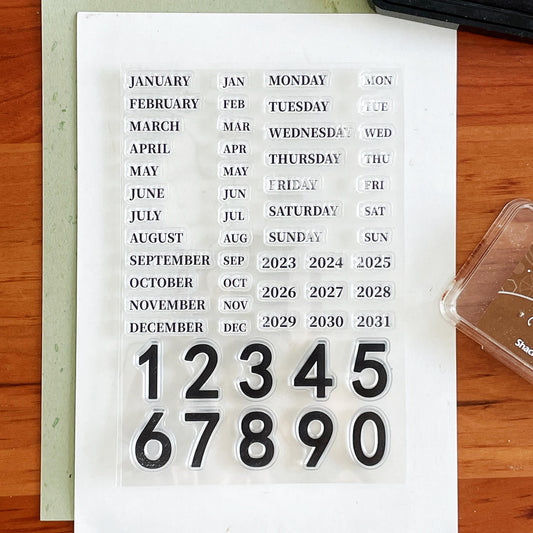 2025 Date Month Week Calendar Clear Stamp | Daily Plan Transparent Rubber Stamps | Bullet Journal Planner Accessories Journaling Supplies