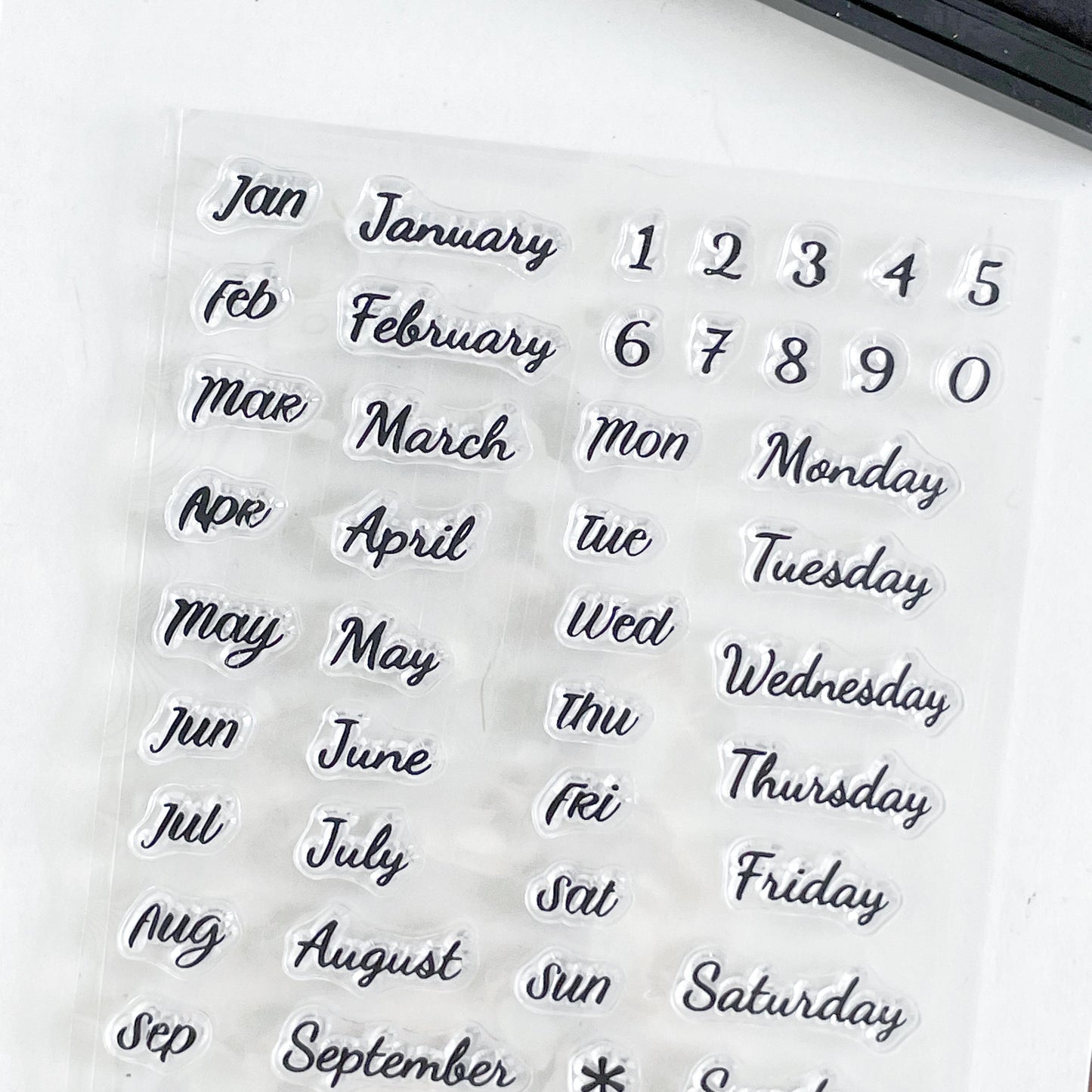 Month Week Date Calendar Clear Stamp | Daily Plan Transparent Rubber Stamps | Bullet Journal Planner Accessories Journaling Supplies