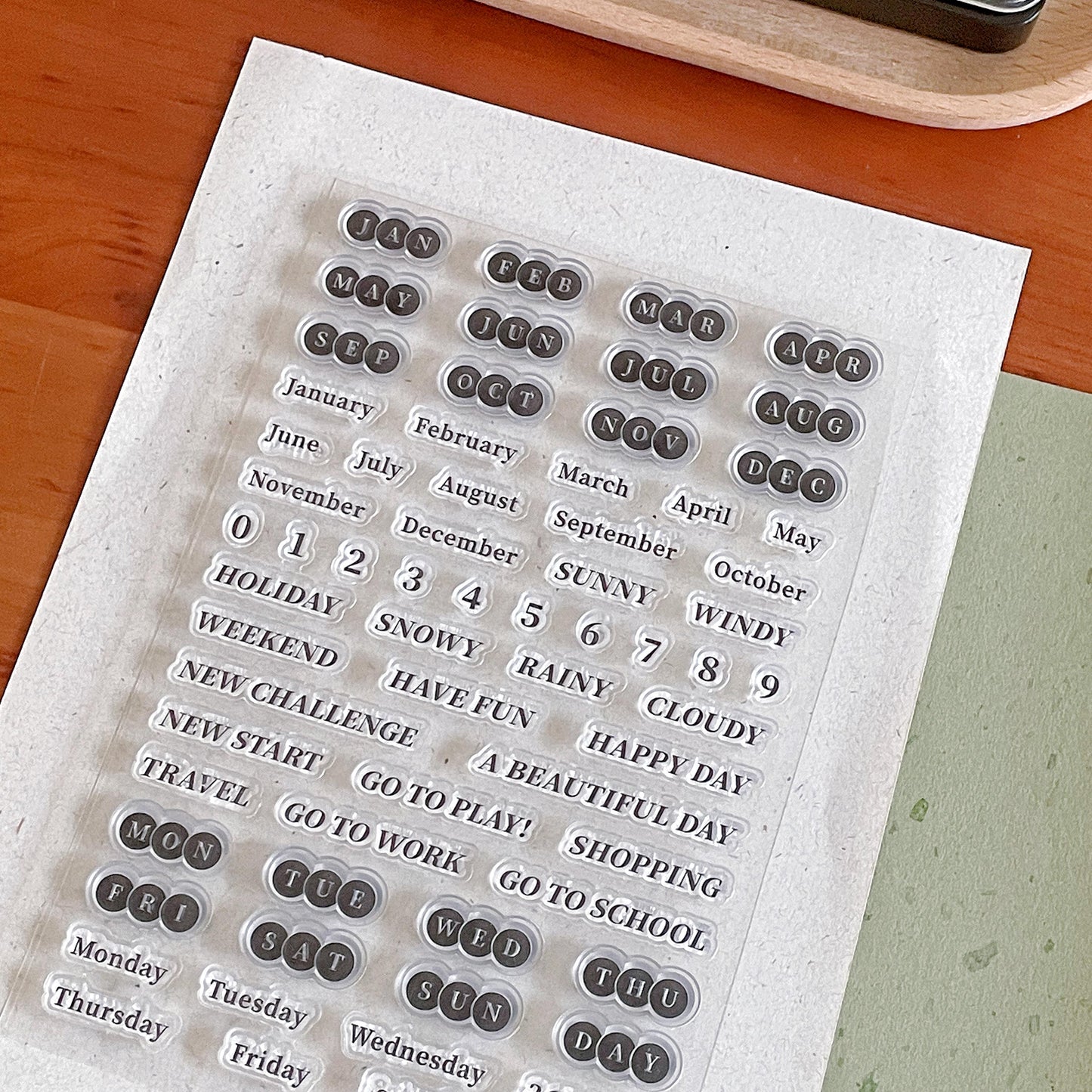 Month Calendar Clear Stamp | Monthly Plan Week Day Date Transparent Rubber Stamps | Bullet Journal Planner Accessories Journaling Supplies