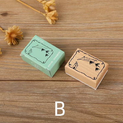 Memo Frame Rubber Stamp | Butterfly Garland Wooden Stamp | Scrapbooking Stamp | Planner Supplies | Rubber Stamp | Junk Journal