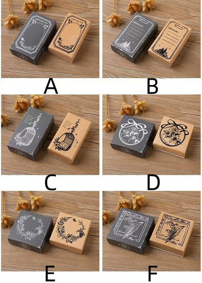 Memo Frame Rubber Stamp | Garland Wooden Stamp | Scrapbooking Stamp | Planner Supplies | Rubber Stamp | Junk Journal