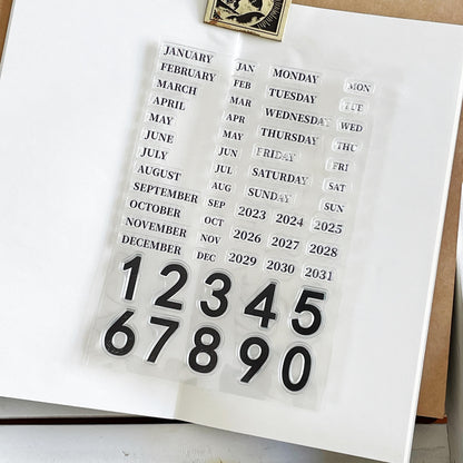 2025 Date Month Week Calendar Clear Stamp | Daily Plan Transparent Rubber Stamps | Bullet Journal Planner Accessories Journaling Supplies