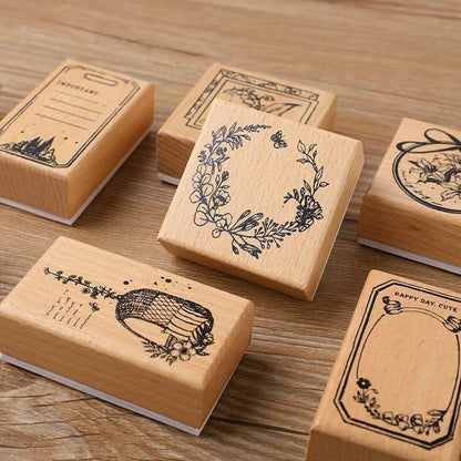 Memo Frame Rubber Stamp | Garland Wooden Stamp | Scrapbooking Stamp | Planner Supplies | Rubber Stamp | Junk Journal