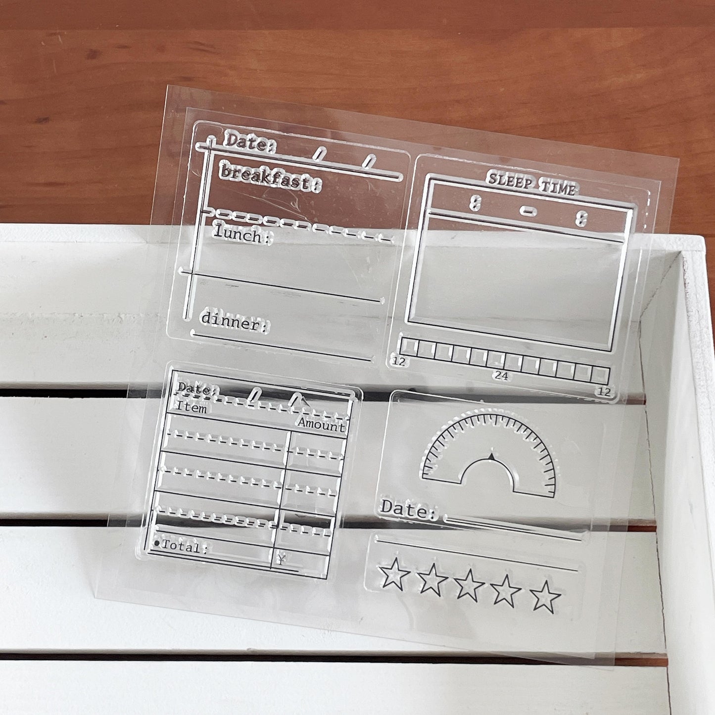 Daily Plan Clear Stamp | Habit Tracker Calendar Checklist To Do List Reading Movie Schedule | Planner Bullet Journal Stamp