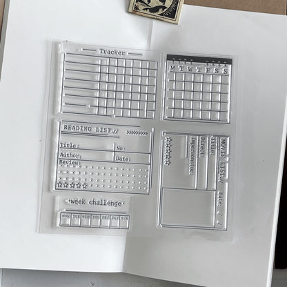Daily Plan Clear Stamp | Habit Tracker Calendar Checklist To Do List Reading Movie Schedule | Planner Bullet Journal Stamp