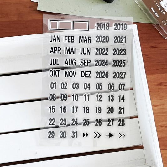 Month Date Calendar Clear Stamp | Monthly Plan Date 2025 Transparent Rubber Stamps | Bullet Journal Planner Accessories Journaling Supplies