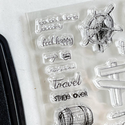 Travel Clear Stamp | Transportation Transparent Rubber Stamps | Bullet Journal Planner Traveler's Notebook Accessories Card Making