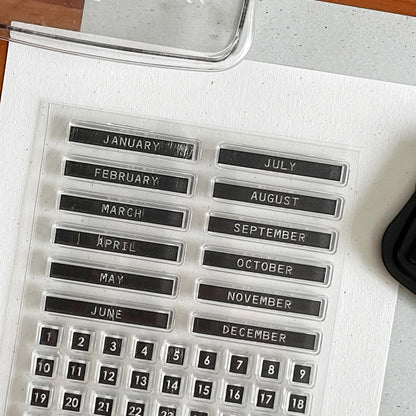 Date Clear Stamp | Monthly Plan Daily Plan Day Month Calendar Transparent Rubber Stamps | Bullet Journal Planner Stamps