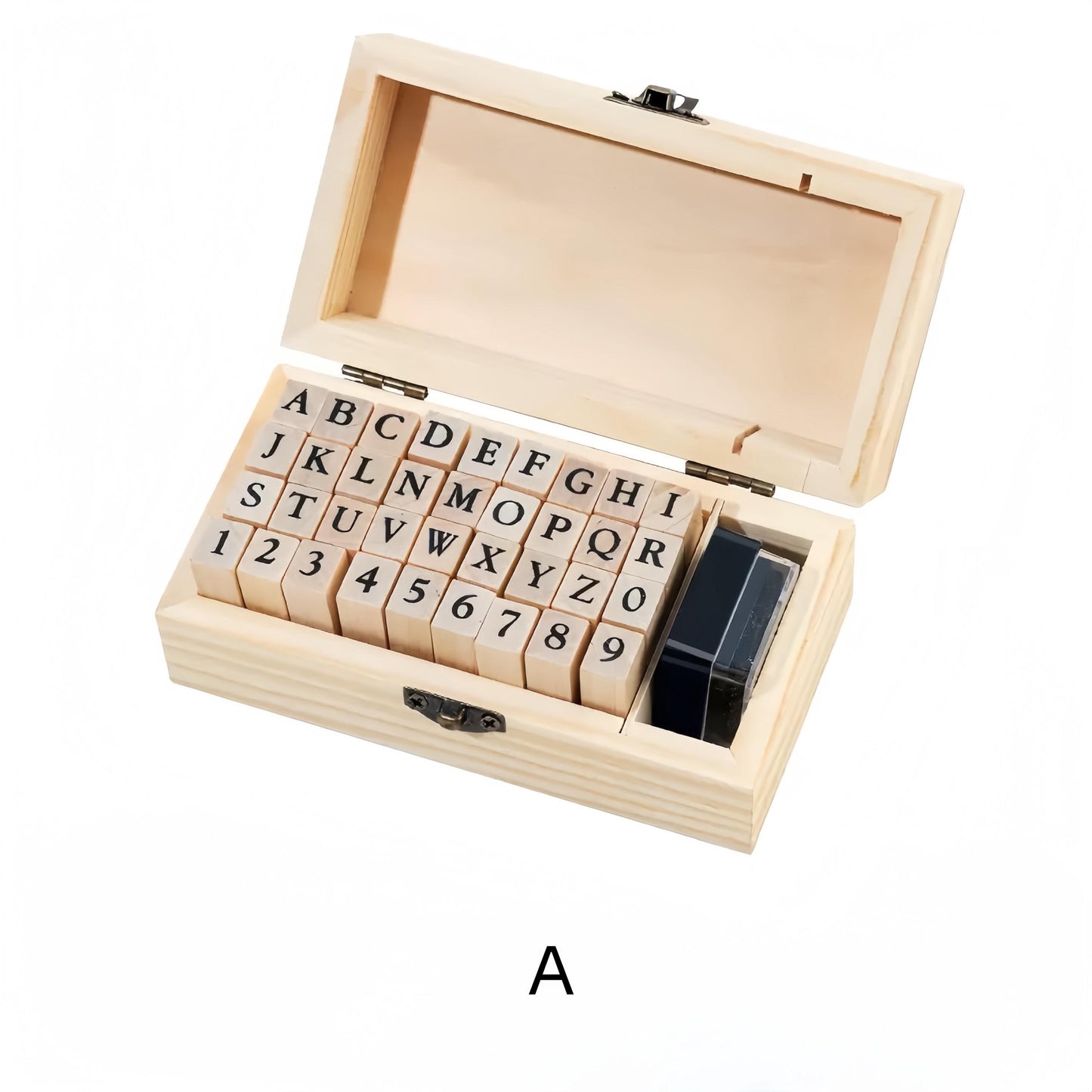Must Have Basic Rubber Stamp Set |  Alphabet and Number | Planner Journal Wooden Stamp Set