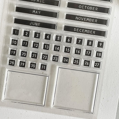 Date Clear Stamp | Monthly Plan Daily Plan Day Month Calendar Transparent Rubber Stamps | Bullet Journal Planner Stamps