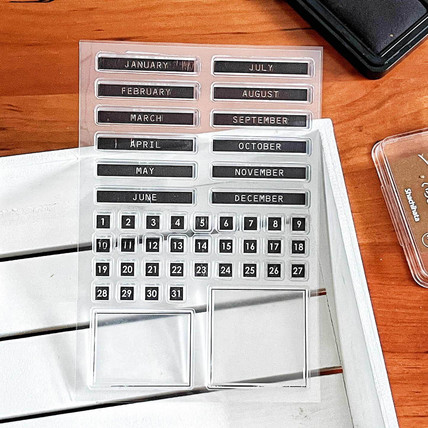 Date Clear Stamp | Monthly Plan Daily Plan Day Month Calendar Transparent Rubber Stamps | Bullet Journal Planner Stamps