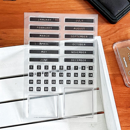 Date Clear Stamp | Monthly Plan Daily Plan Day Month Calendar Transparent Rubber Stamps | Bullet Journal Planner Stamps
