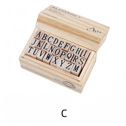 Must Have Basic Rubber Stamp Set |  Alphabet and Number | Planner Journal Wooden Stamp Set