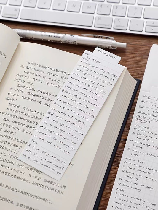 Foldable Reading Memo Notepad | Memo Pad | Monthly Schedule | Weekly Schedule | Coordination | Creative Bookmark | Note Taking | Booklover