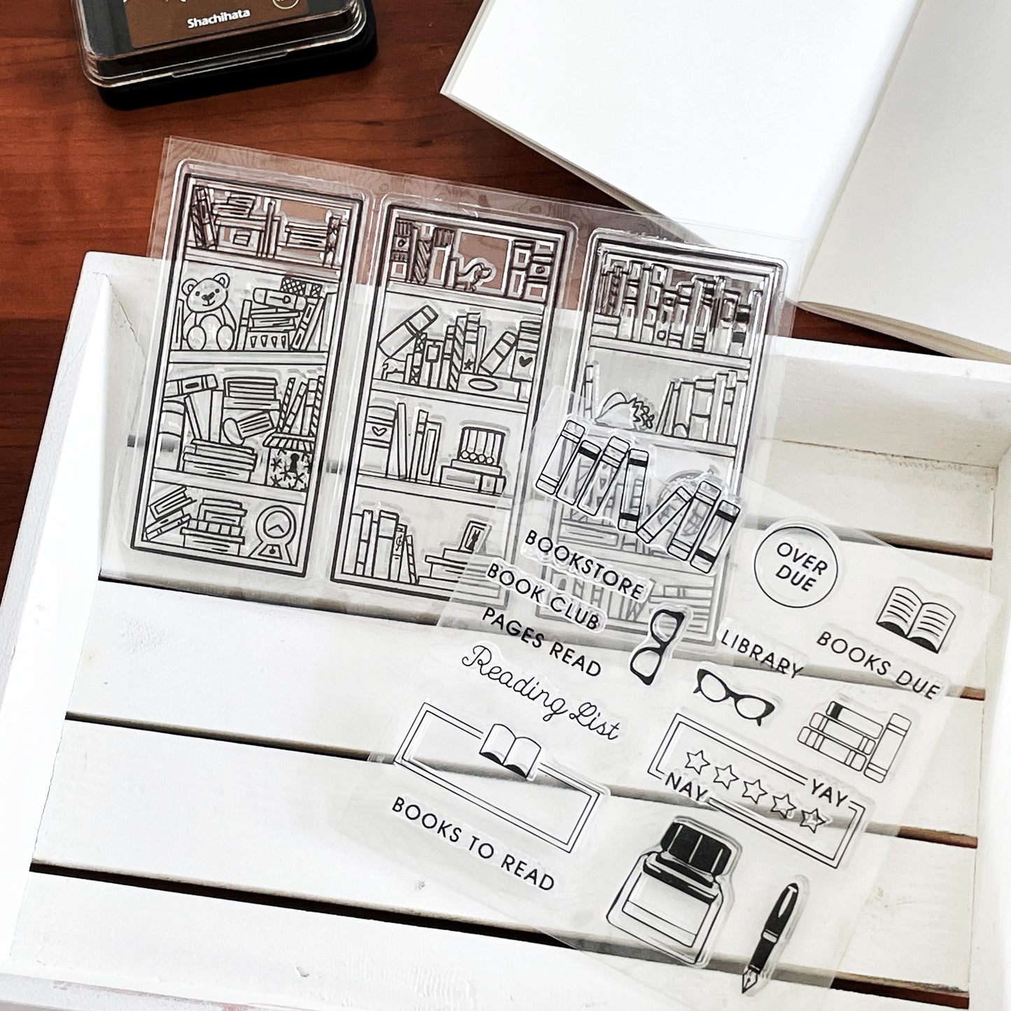 Reading Book Review Clear Stamp | Reading Tracker Book Lover Bookish Transparent Rubber Stamps | Bullet Journal Planner Accessories