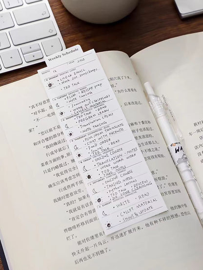 Foldable Reading Memo Notepad | Memo Pad | Monthly Schedule | Weekly Schedule | Coordination | Creative Bookmark | Note Taking | Booklover