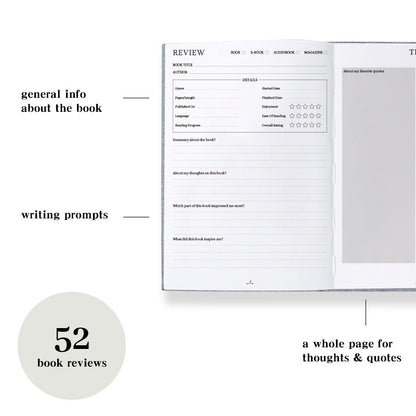 Reading Tracker Journal | Book Review Journal | Physical Reading Planner | Book Club Gift | Book Lover Gift | Gift for Her