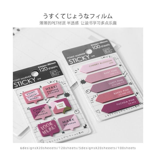 kyowa Pink Sticky Tabs | Annotation Marks for Annotating Books | Book Tabs | Page Flags Markers | Index Sticky Highlighter Book Lover Gift