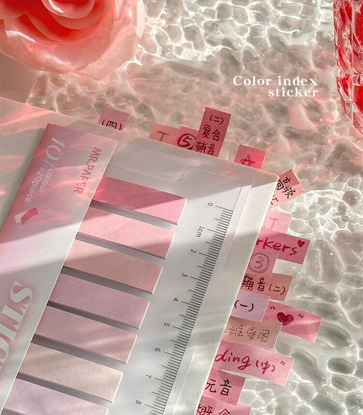 Dreamy Color Page Flags Sticky Notes | Sticky Index Tabs | Writable Book Tabs | Markers Annotation Tabs |  Planner  Study Supplies