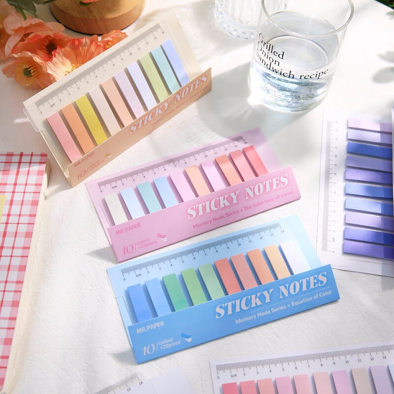 Dreamy Color Page Flags Sticky Notes | Sticky Index Tabs | Writable Book Tabs | Markers Annotation Tabs |  Planner  Study Supplies