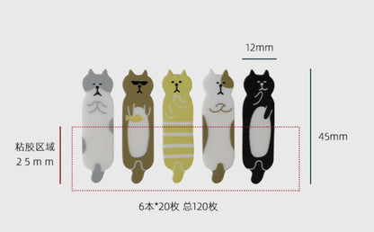 Kawaii Cats Transparent Sticky Tabs | Book Annotation Book Tabs | Index Tabs | Page Markers | Page Tabs for Annotating Books for Book Lover