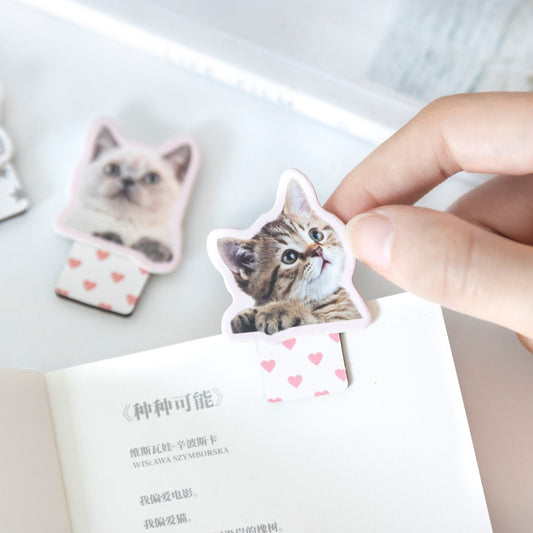 Cute Cat Magnetic Bookmark | Kawaii Kitten Page Keeper | Book Lover Gift | Planner Journal Bookmarks | Book Accessories Gift for Reader Her