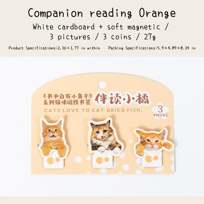 Cute Cat Magnetic Bookmark | Kawaii Kitten Page Keeper | Book Lover Gift | Planner Journal Bookmarks | Book Accessories Gift for Reader Her