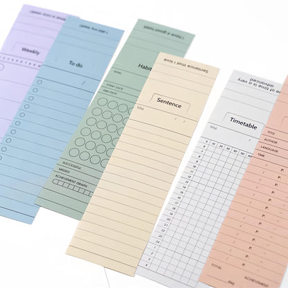 Foldable Notepad | Memo Pad | Creative Bookmark | Todo Weekly Plan Habit Timetable Reader Record | Office Study Supplies |Gift for Booklover