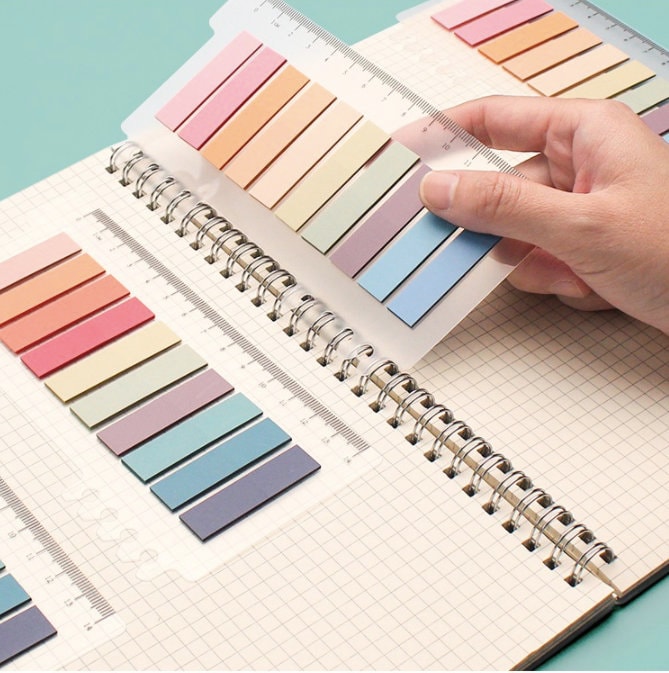 Retro Color Page Flags | Sticky Index Tabs | Writable Book Tabs | Markers Annotation Tabs |  Planner  Study Supplies