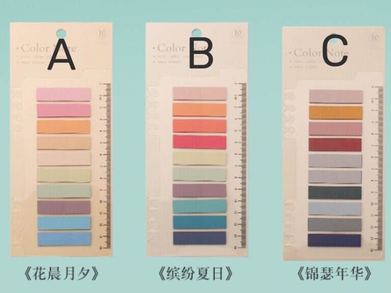 Retro Color Page Flags | Sticky Index Tabs | Writable Book Tabs | Markers Annotation Tabs |  Planner  Study Supplies