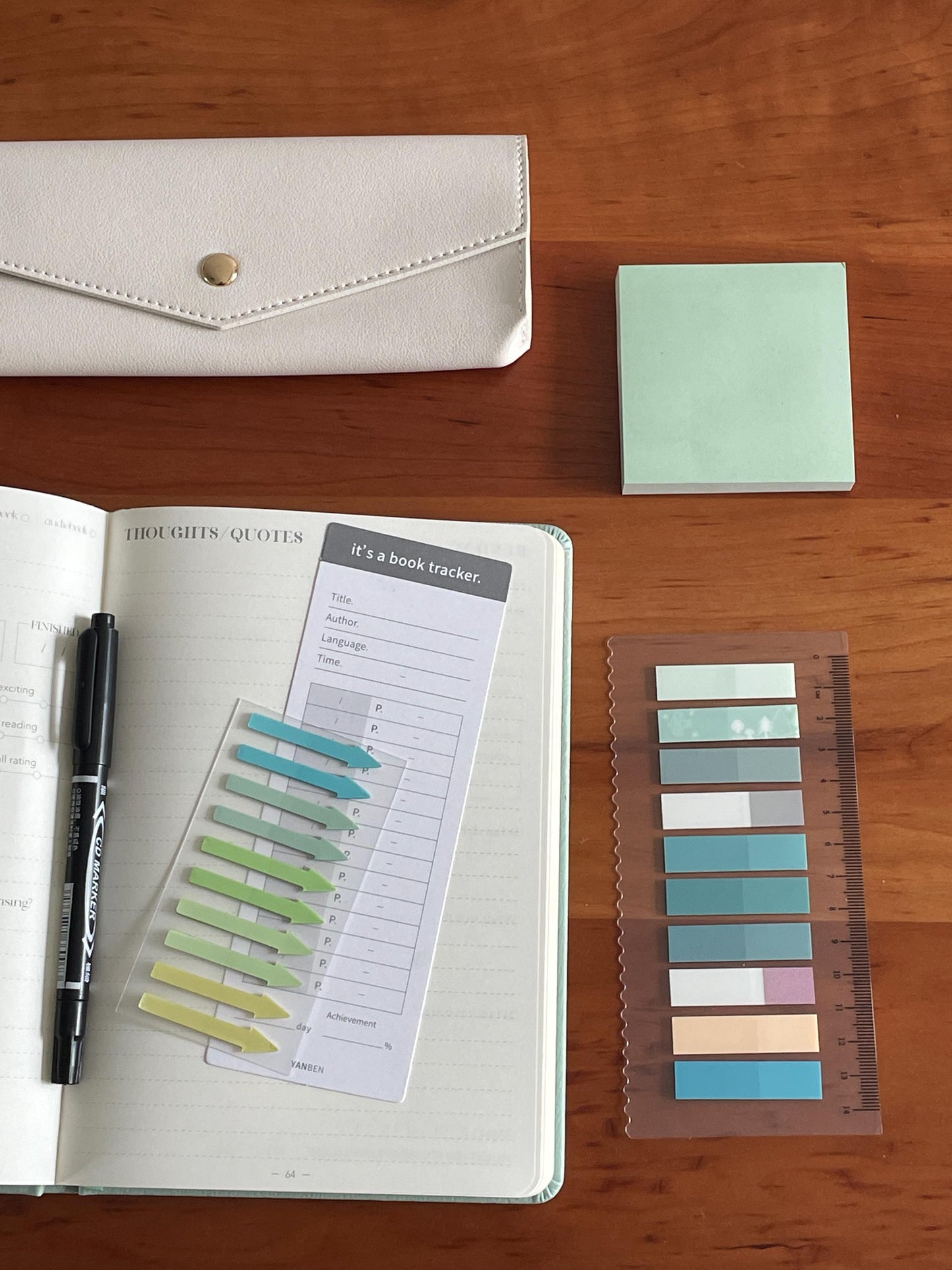 Luxury Mint Book Lover Gift Set | Reading Accessories | A5 Reading Journal Book Annotation Kit | Bookworm Book Club Gift | Reading Gift