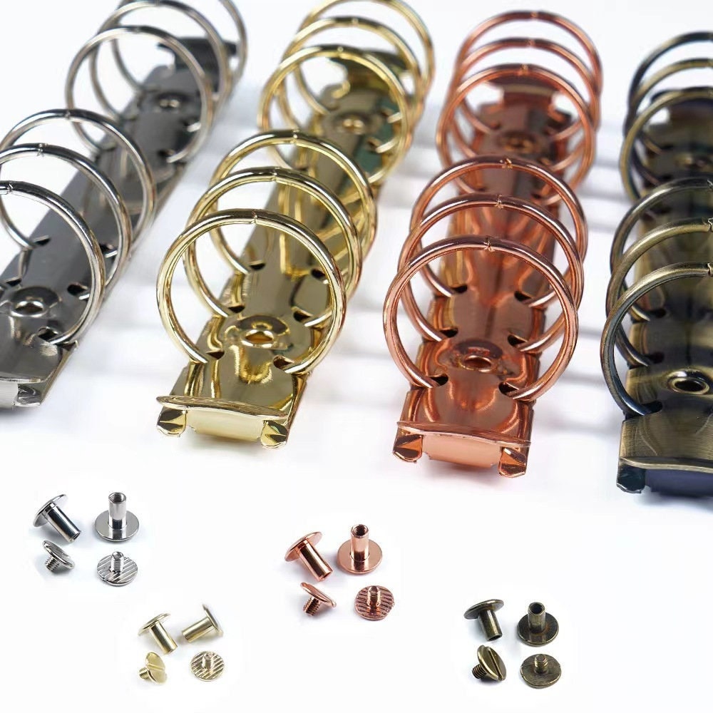 Moterm Metal Planner Binder Rings With 2 Pairs of Screws | A7 A6 Personal A5 for 6 Ring Binder | DIY Binder Refillable Planner Organizer