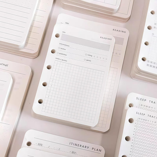 M5 A7 Planner Inserts | 5 6 Ring Binder Planner Refills | Weekly Daily Monthly Plan To Do List Reading Movie Journal Habit Tracker