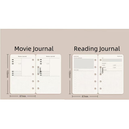 M5 A7 Planner Inserts | 5 6 Ring Binder Planner Refills | Weekly Daily Monthly Plan To Do List Reading Movie Journal Habit Tracker
