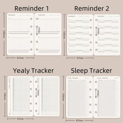 M5 A7 Planner Inserts | 5 6 Ring Binder Planner Refills | Weekly Daily Monthly Plan To Do List Reading Movie Journal Habit Tracker