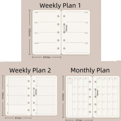 M5 A7 Planner Inserts | 5 6 Ring Binder Planner Refills | Weekly Daily Monthly Plan To Do List Reading Movie Journal Habit Tracker