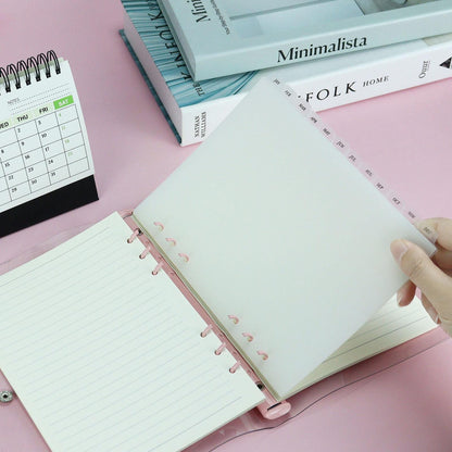 12 Months Frosted Clear Side Tab Dividers | Transparent Plastic Planner Dividers | 6 Ring Binder | Planner Index Filofax A5