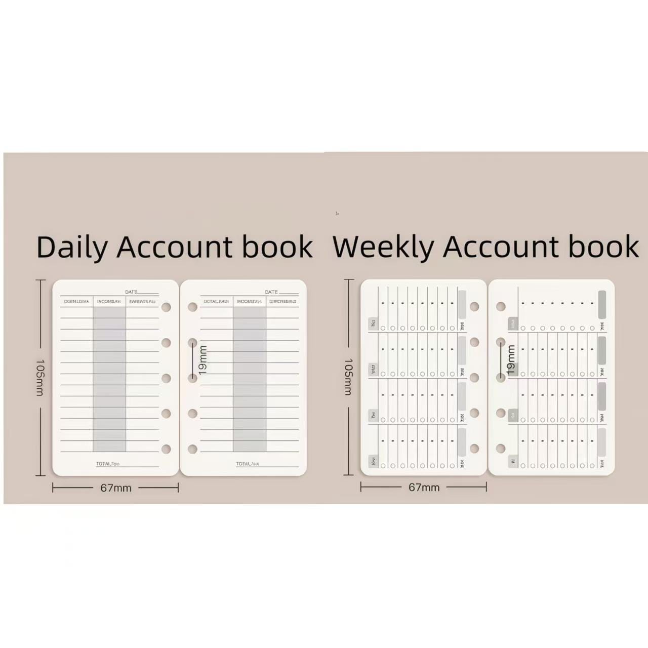 M5 A7 Planner Inserts | 5 6 Ring Binder Planner Refills | Weekly Daily Monthly Plan To Do List Reading Movie Journal Habit Tracker