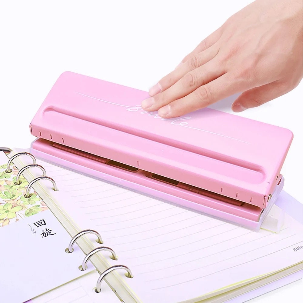 Adjustable 6 Hole Punch Standard Puncher | for 6 Ring Binder | A4 A5 A6 Personal A7 | Planner Refills Punch | Loose-Leaf Paper Puncher