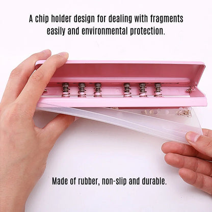 Adjustable 6 Hole Punch Standard Puncher | for 6 Ring Binder | A4 A5 A6 Personal A7 | Planner Refills Punch | Loose-Leaf Paper Puncher