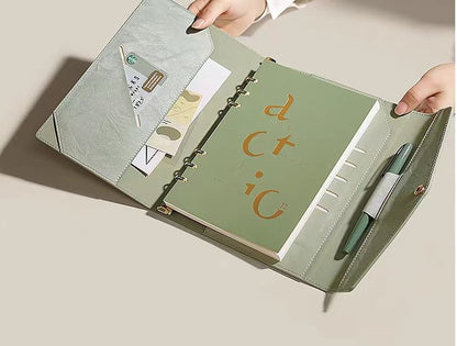 A5 Leather Refillable Planner 6 Ring Binder | A5 Planner Cover | Journal Agenda Notebook | Luxury Gift for Her | School Office Stationery